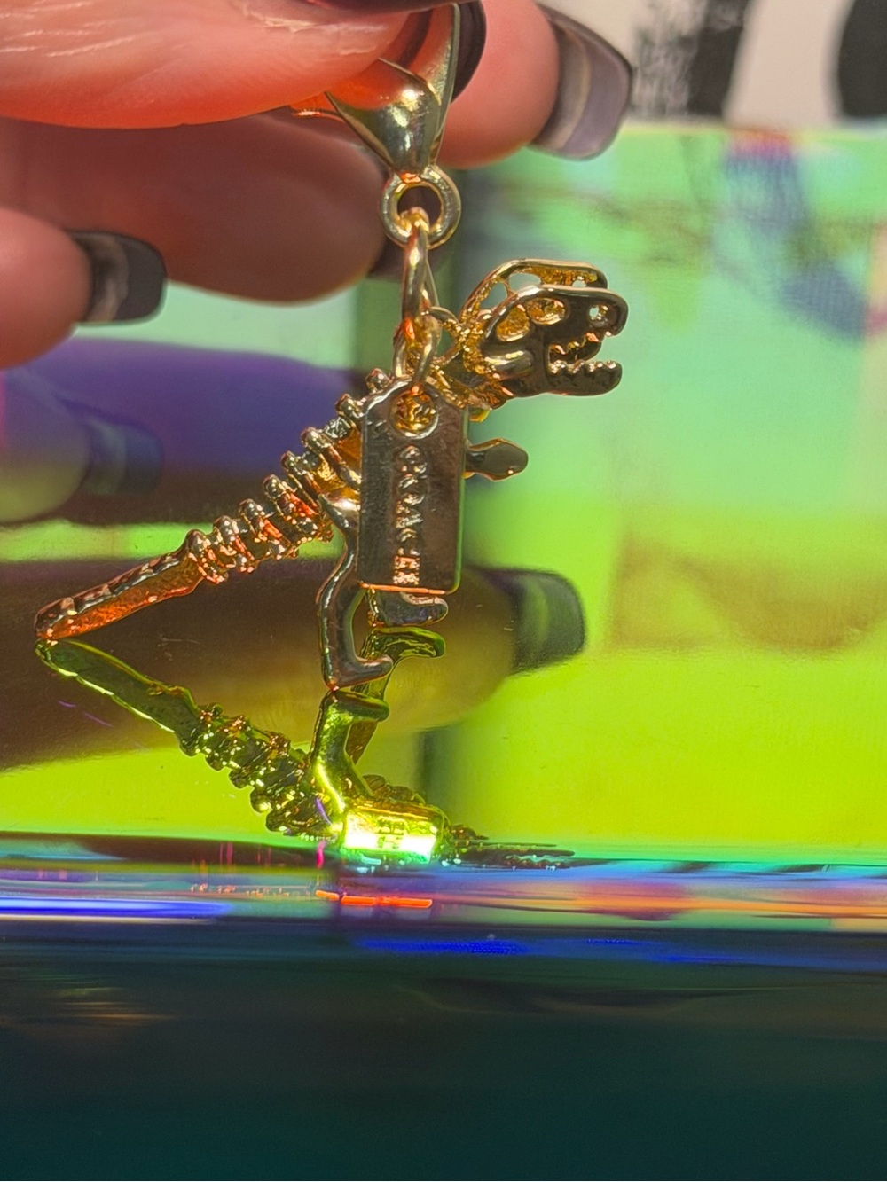 Coach small Gold T-Rex Dinosaur Skeleton Bag Charm Keyfob
